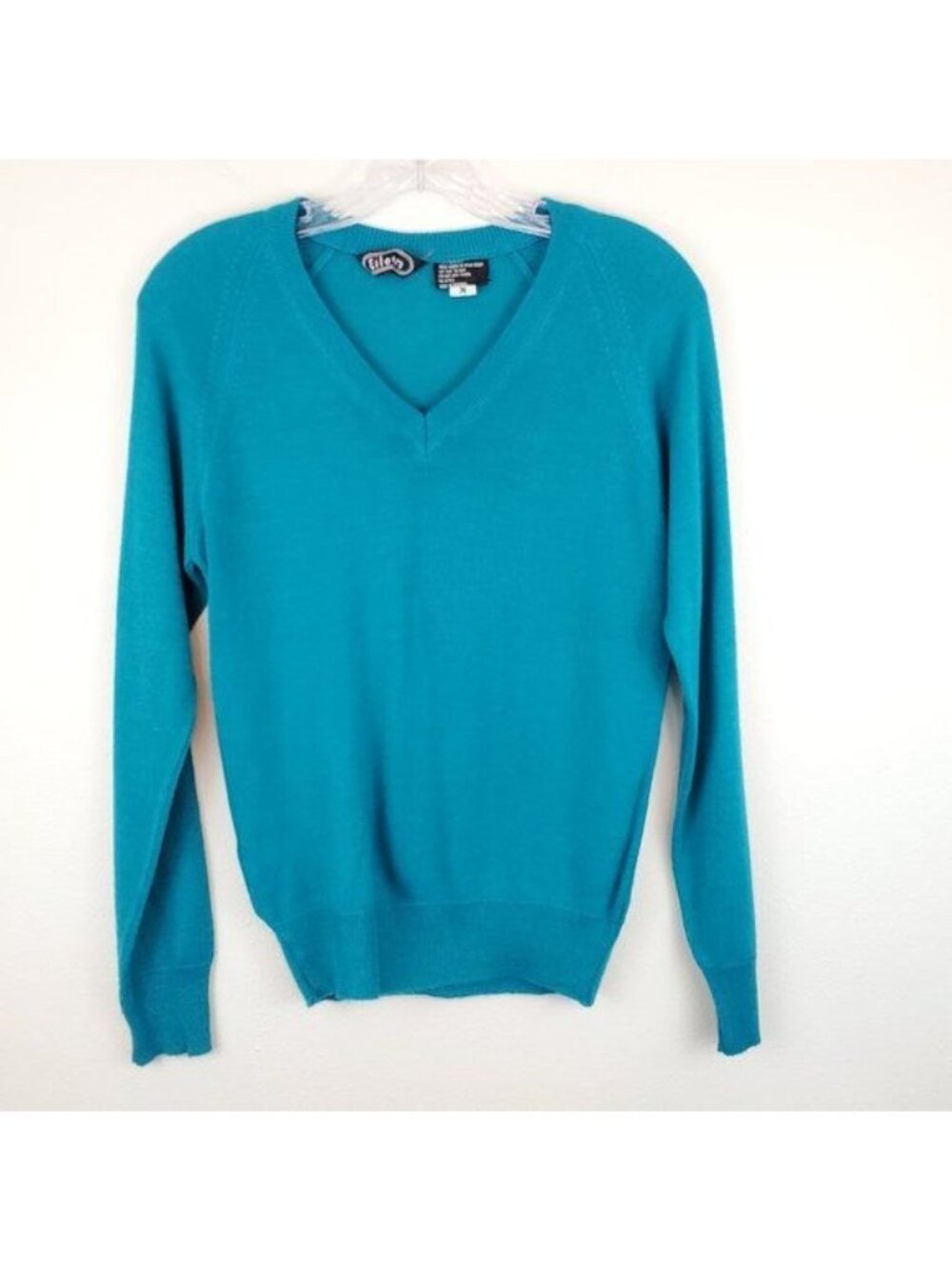 Vintage Eileen teal V-neck sweater